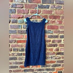 Elegant Navy Lace Dress